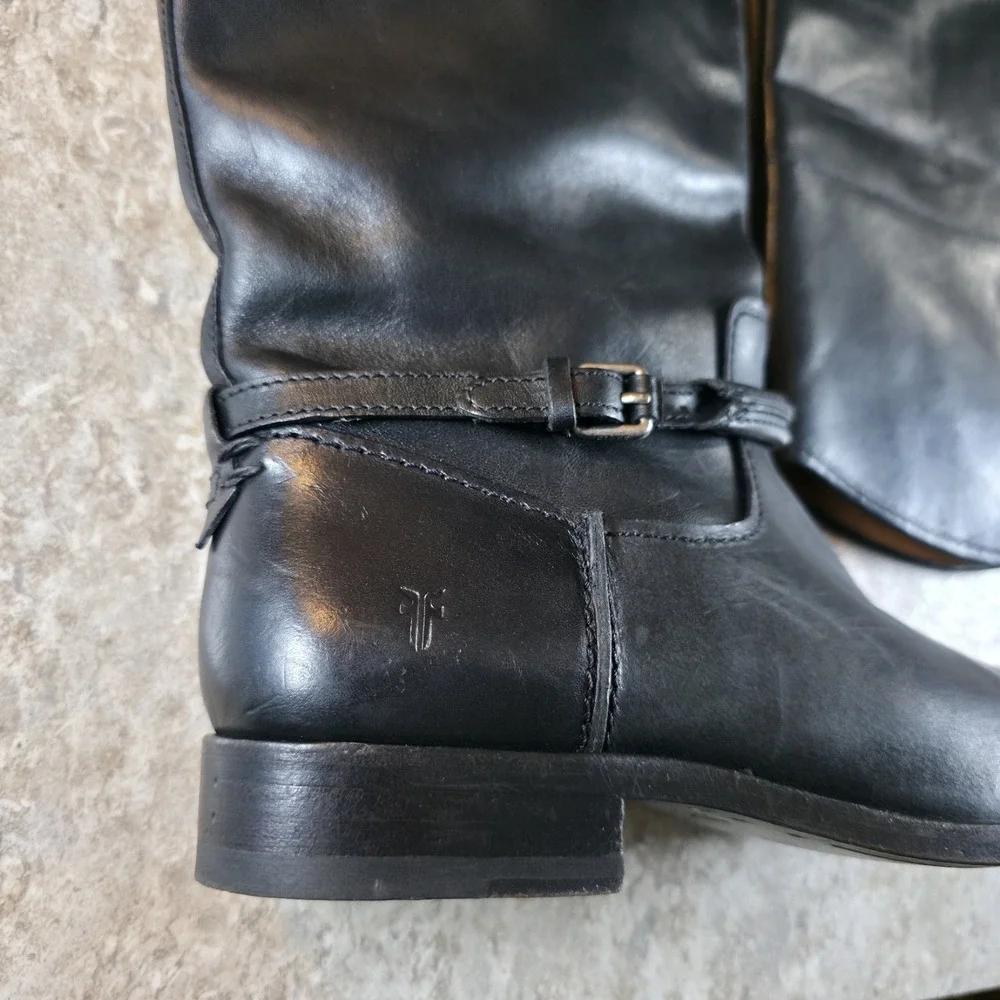 Frye Tall Riding Womens Black Melissa Leather Knee Equestrian High Boot Size 6 B